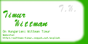timur wittman business card